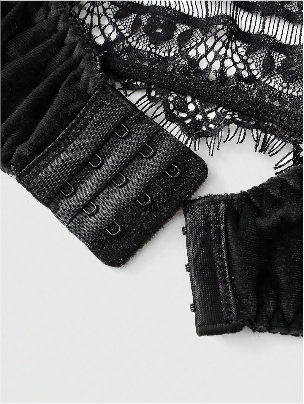 Women'S Gothic Velvet Lace Panties and Bra Set 2 Piece Lingerie