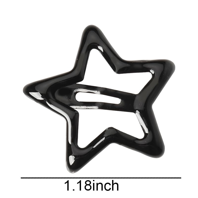 Black Metal Star Snap Hair Clips