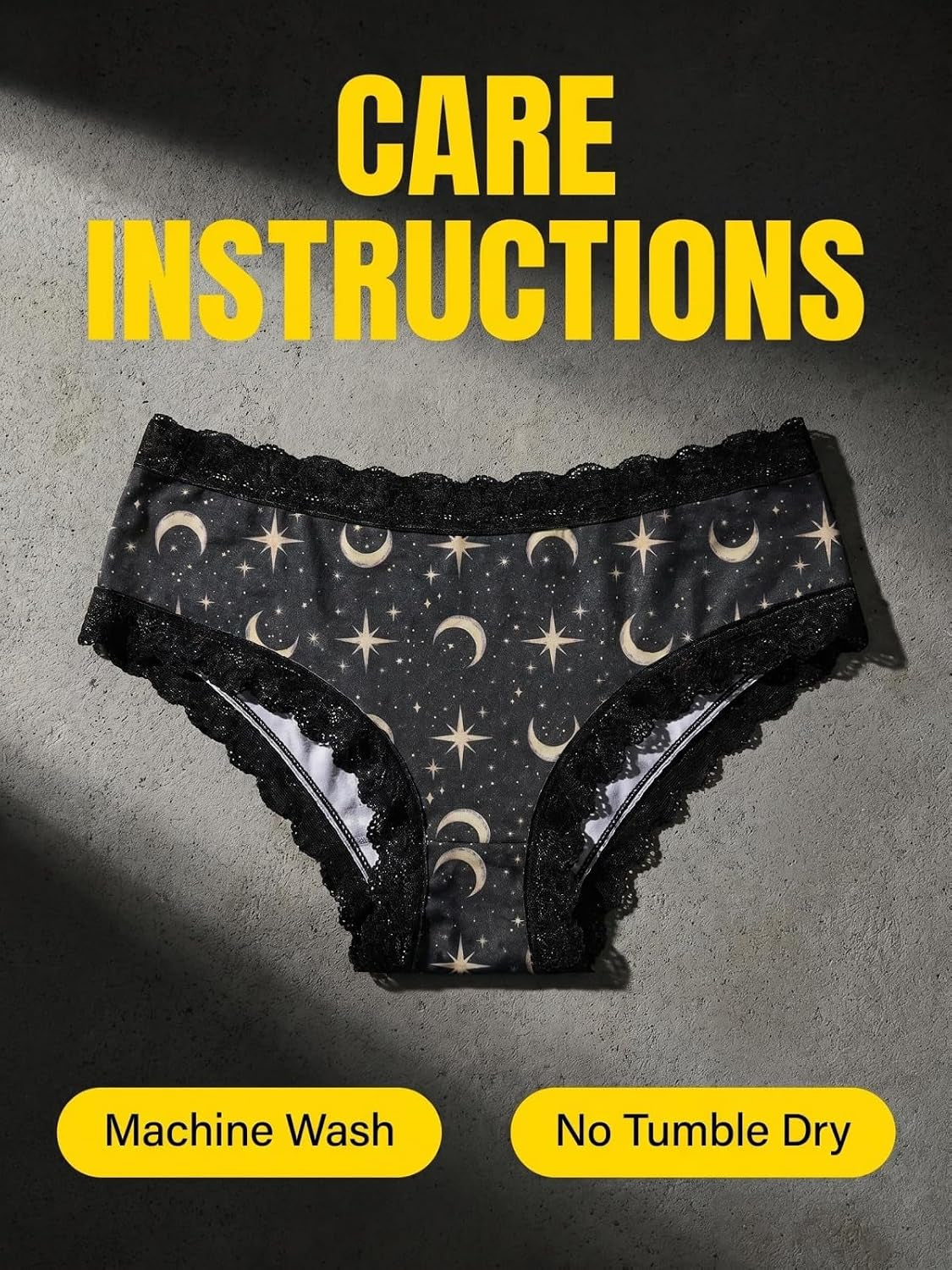 Halloween Briefs for Women, 5 Pack Lace Trim Hipster Underwear, Spooky Prints, Soft Breathable, S-XXL