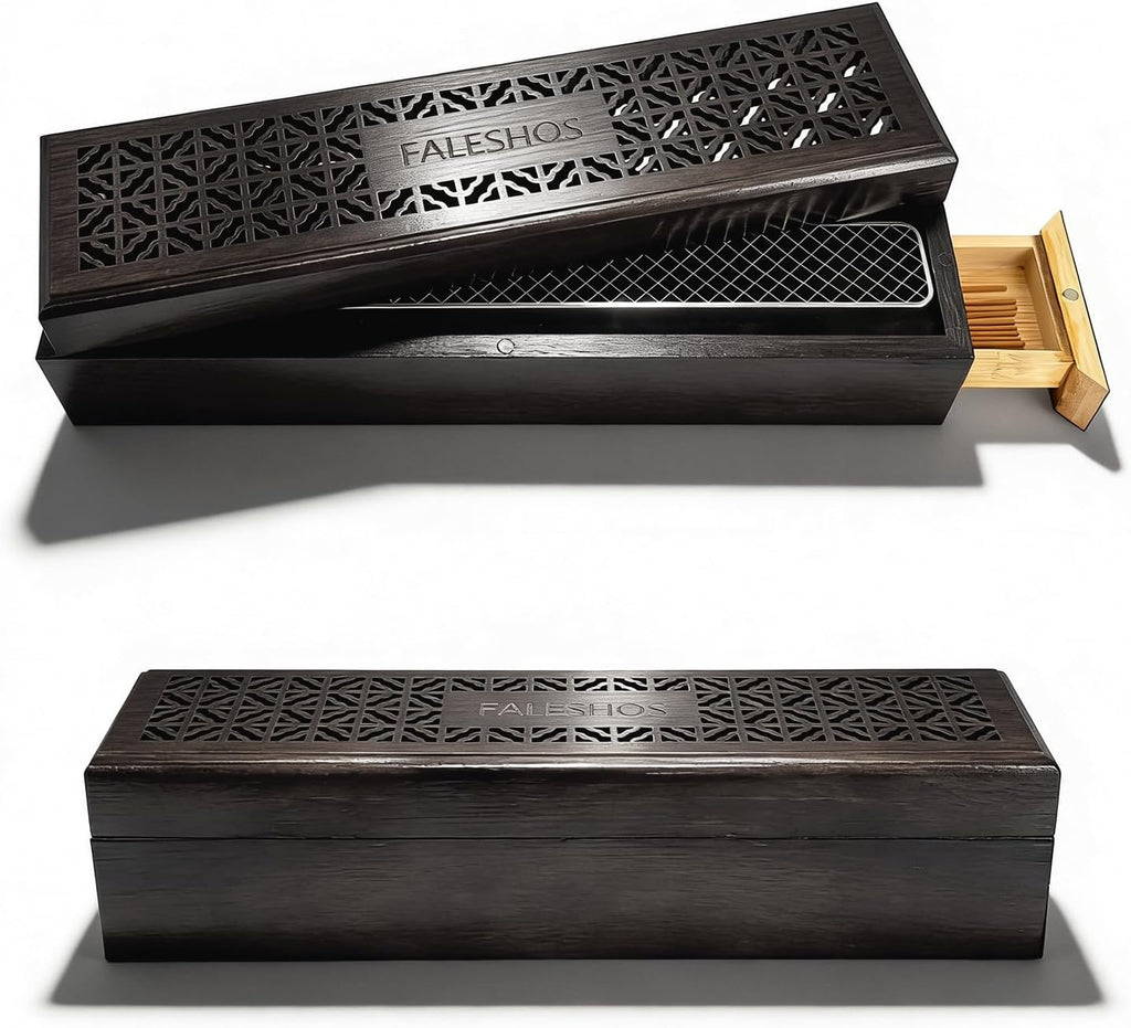 Coffin Incense Burner with Storage Drawer