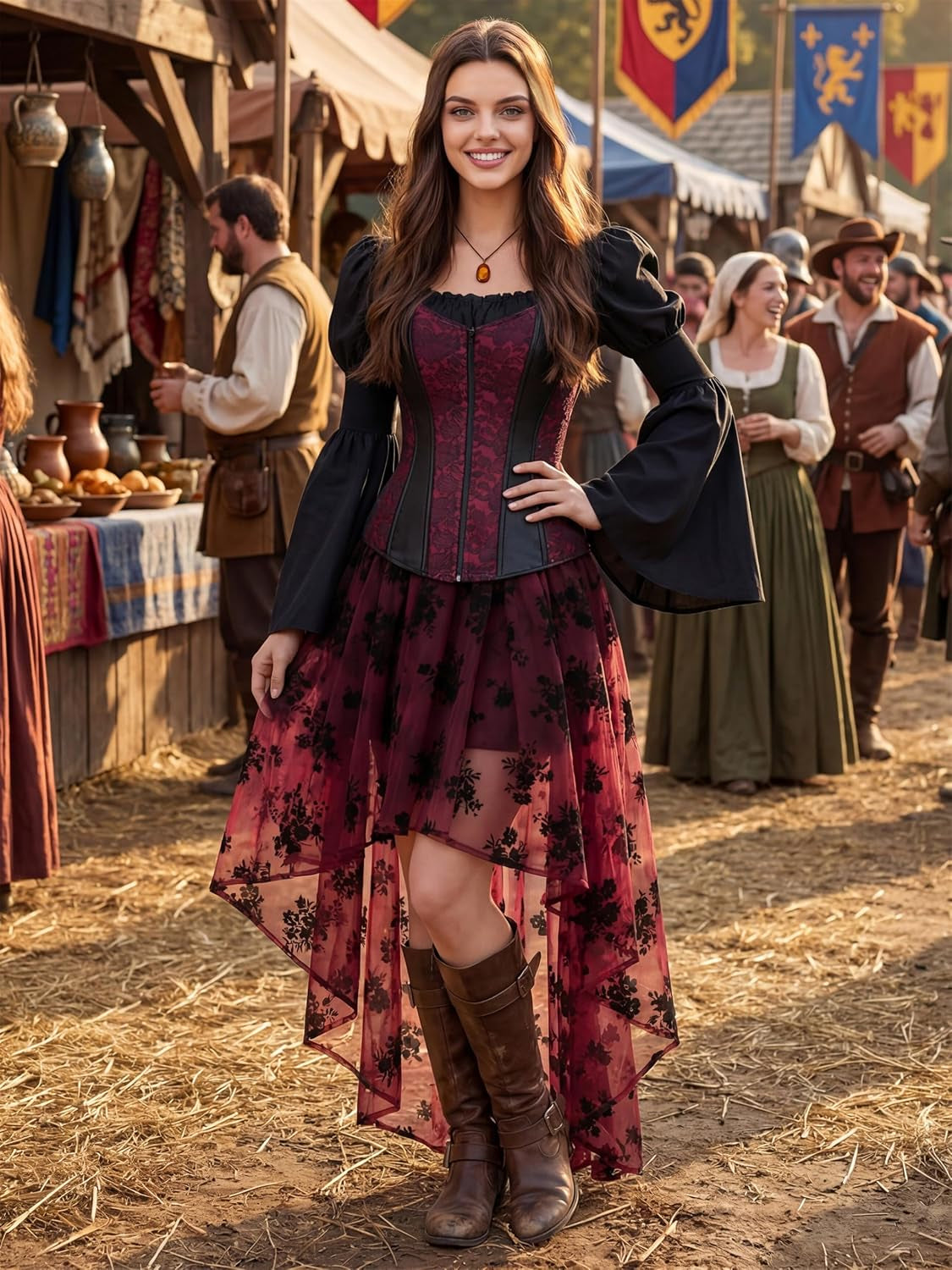 Pirate Corset Halloween Costume for Women