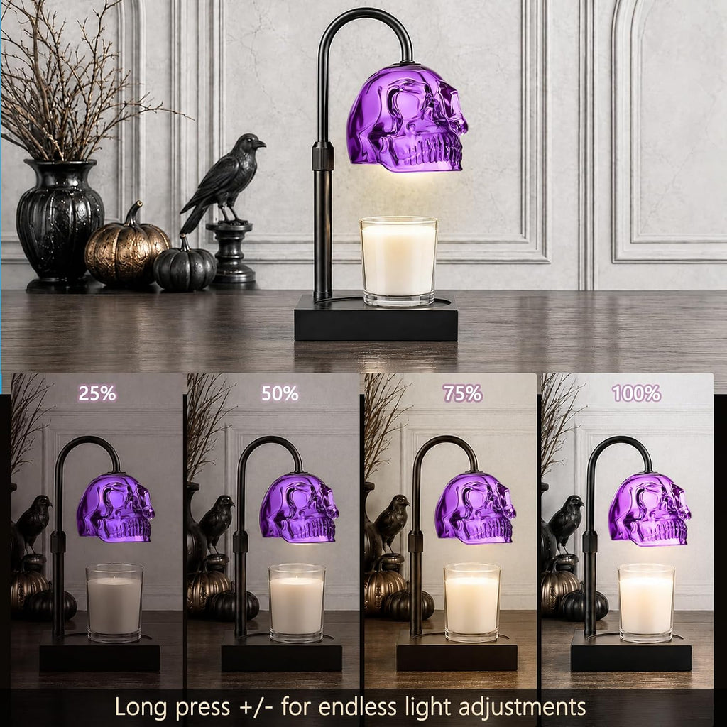 Gothic Skull Candle Warmer Lamp with Timer and Dimmer