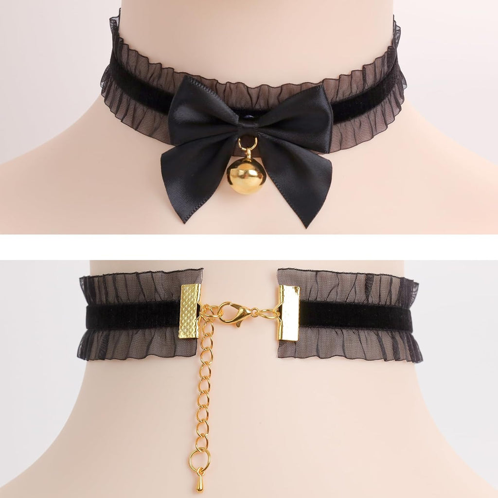 Cat Ears, Tail and Bell Choker Set
