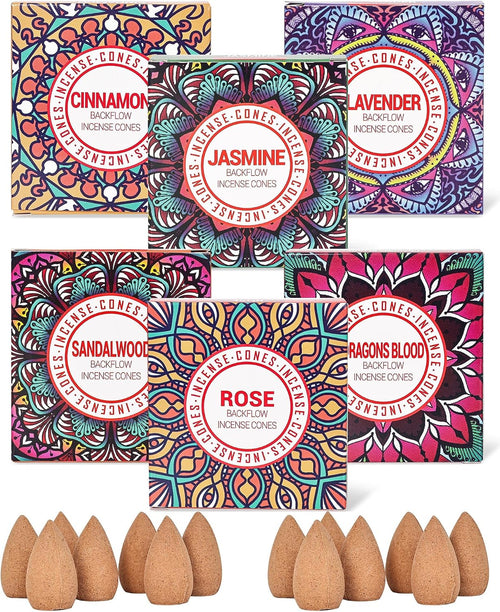 Backflow Incense Cones - 6 Scent Set