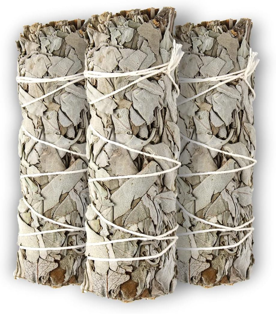Hand-Tied White Sage Smudge Sticks, 3 Pack