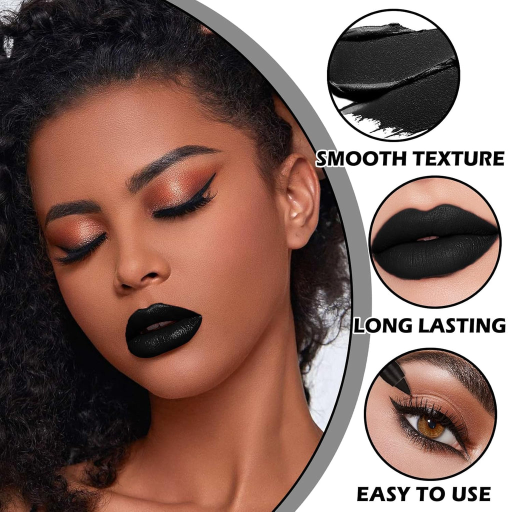 Black Liquid Lipstick and Lip Liner Set