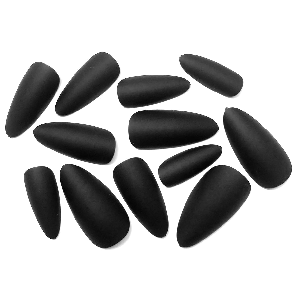 Matte Black Almond Press-On Nails, 240 Piece Set