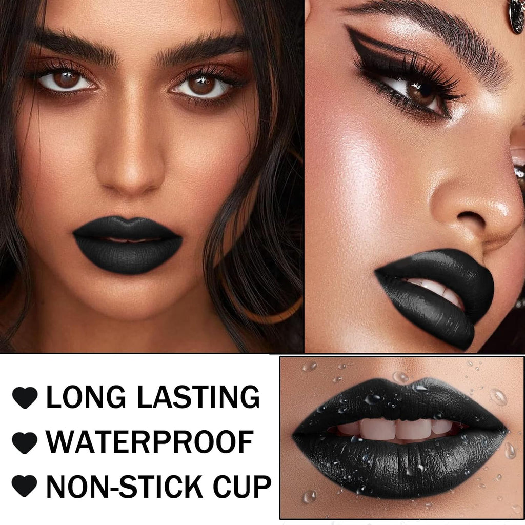 Matte Black Velvet Lipstick and Liner Set