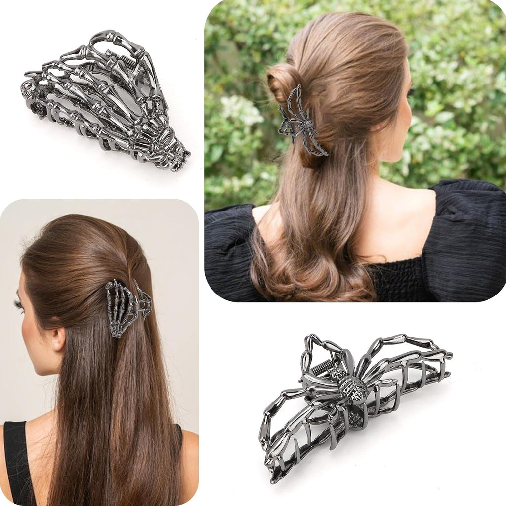 Large Spider Metal Hair Claw Clips, 4 Piece