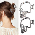 Silver & Black Skull Claw Clips - 2 Pack