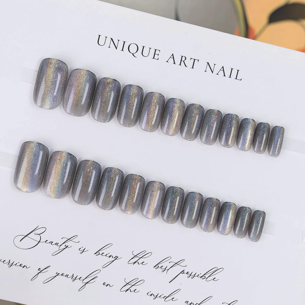 Black Glitter Short Square Press-On Nails