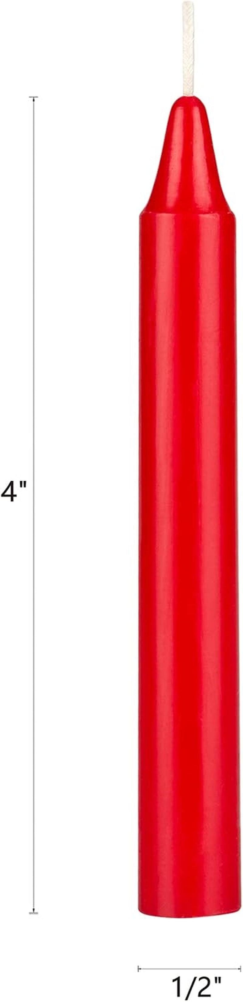 Red Chime Candles - 20 Pack, 4 Inch Unscented