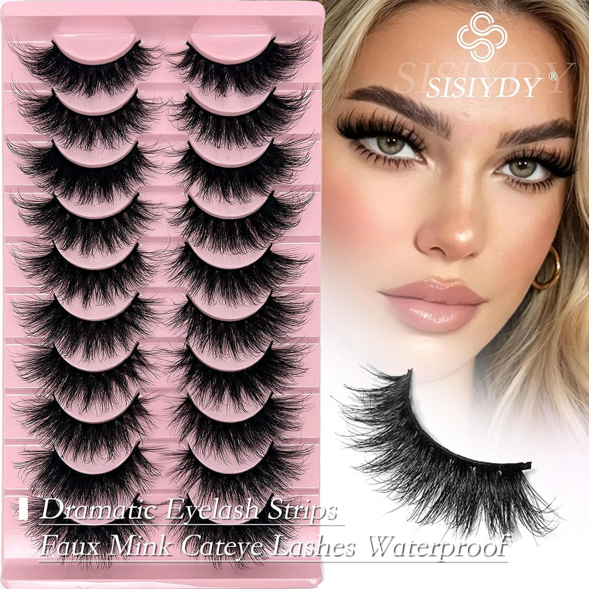 Wispy Cat-Eye Lashes - 10 Pairs