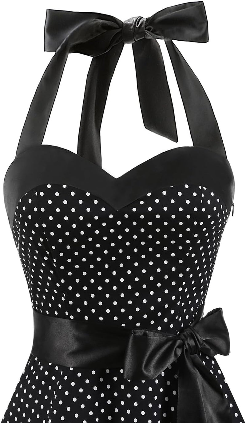 1950S Rockabilly Halter Cocktail Dress