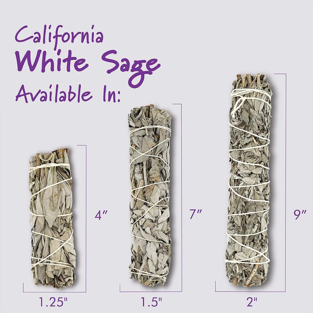 Hand-Tied White Sage Smudge Sticks, 3 Pack
