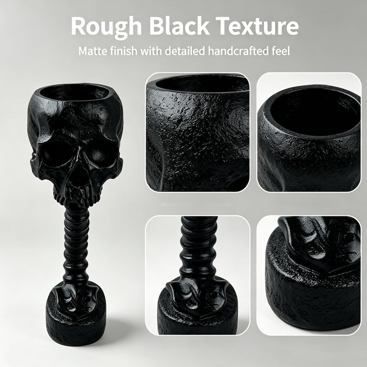 Gothic Skull Planter and Skeleton Vase