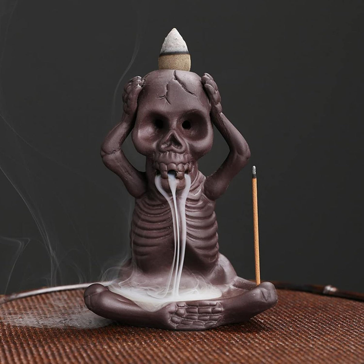Skull Backflow Incense Burner - Ceramic