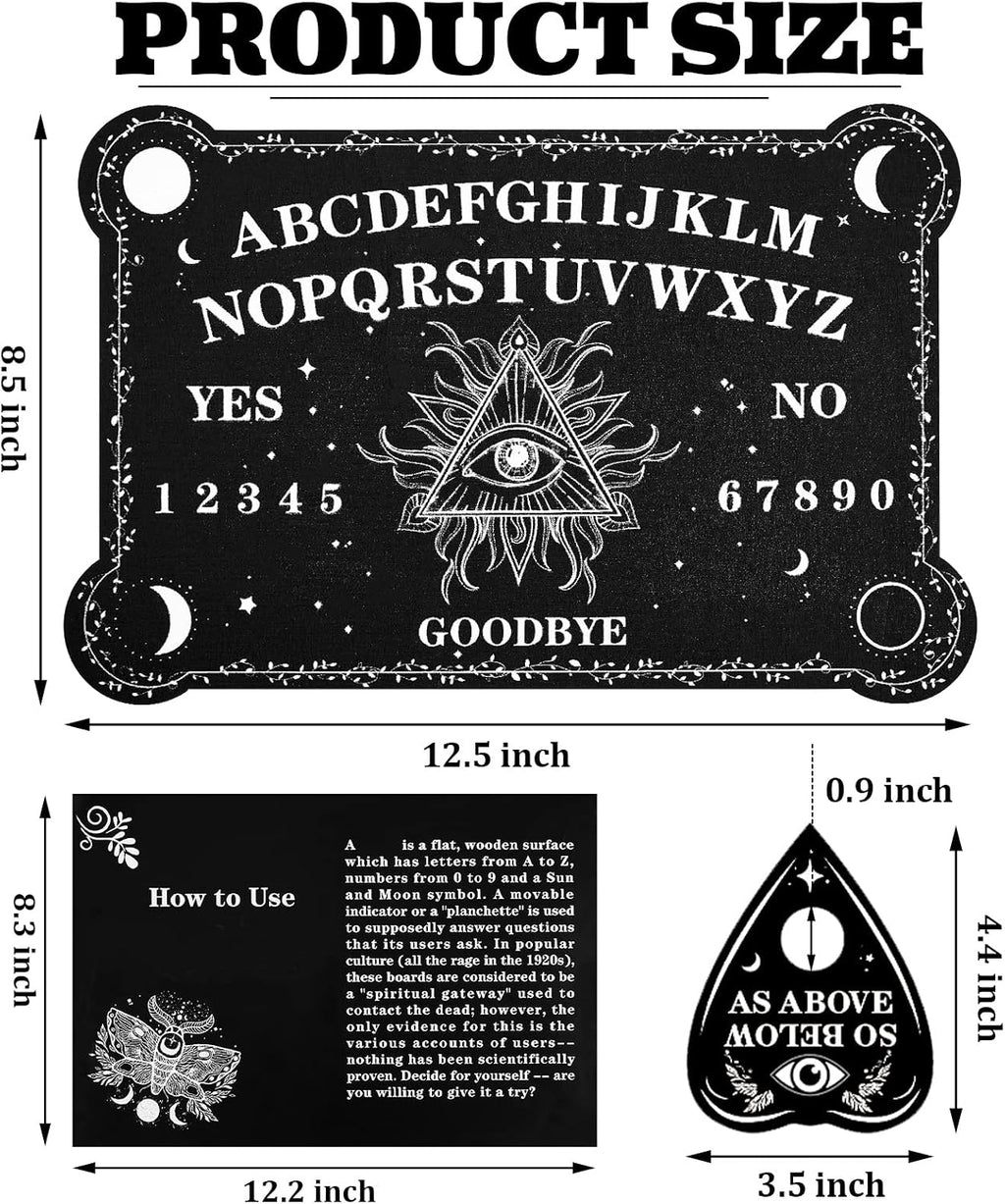 Black Wooden Spirit Talking Board with Planchette