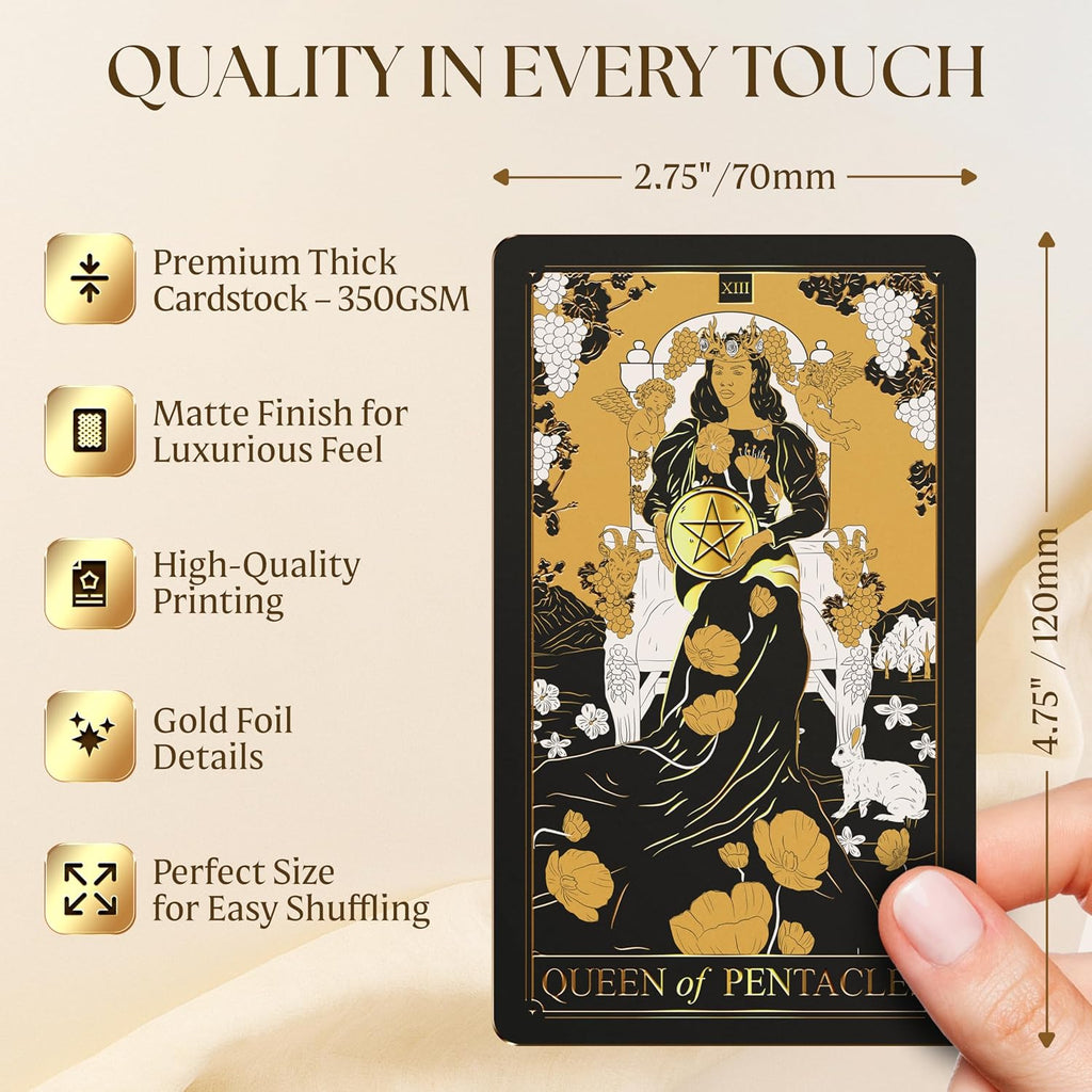 Gold Tarot Deck - Gilded Edges with 200-Page Guidebook