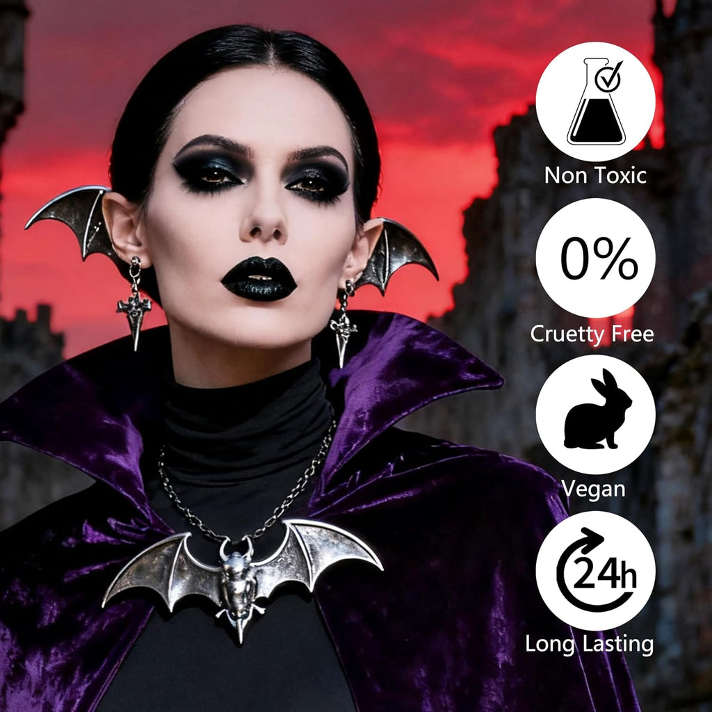 Black Witch Makeup Set: Eyeshadow Palette, Liquid Lipstick and Eyeliner