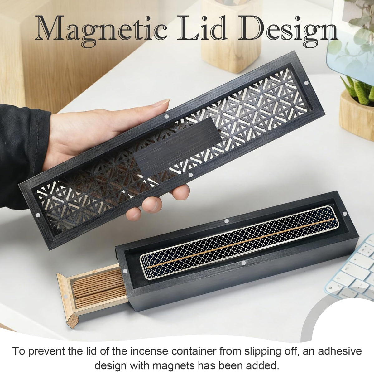 Coffin Incense Burner with Storage Drawer