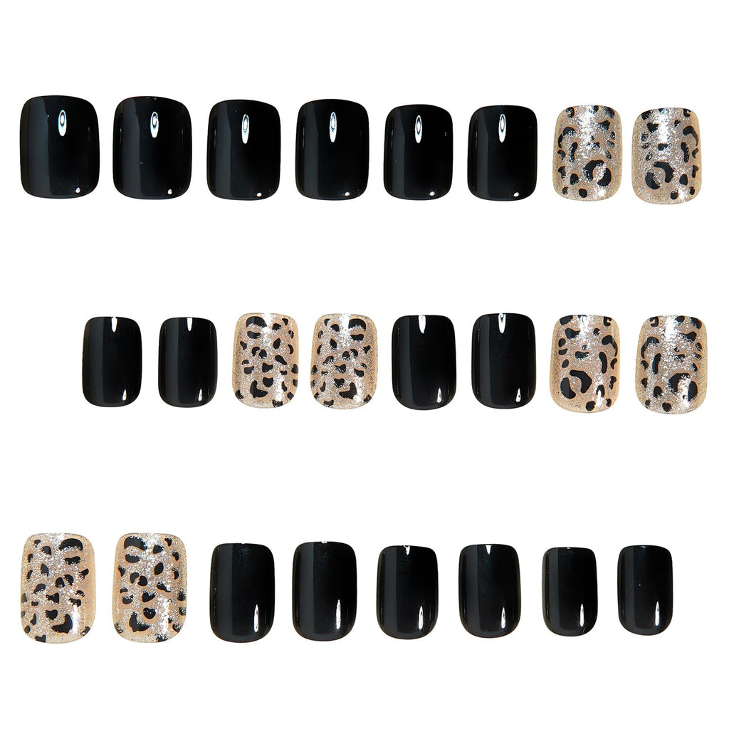 Black Glitter Leopard Press-On Nails
