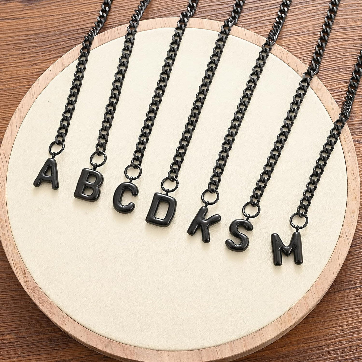 Black Heart Slip Chain Necklace - Stainless Steel