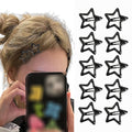 Black Metal Star Snap Hair Clips