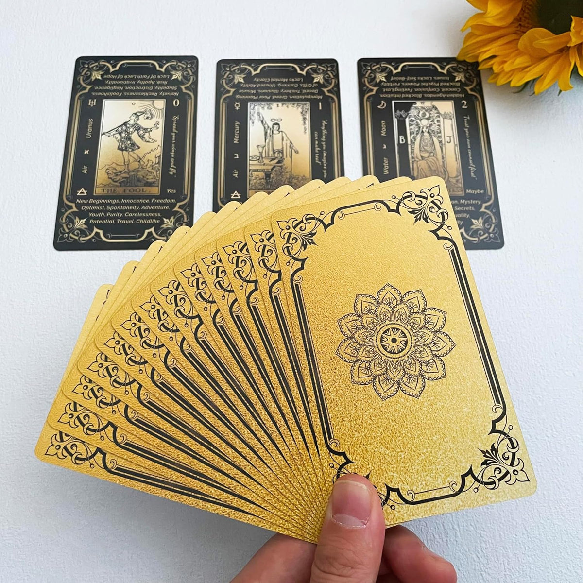 Black & Gold Tarot Deck - Gilded Edges, 78 Cards