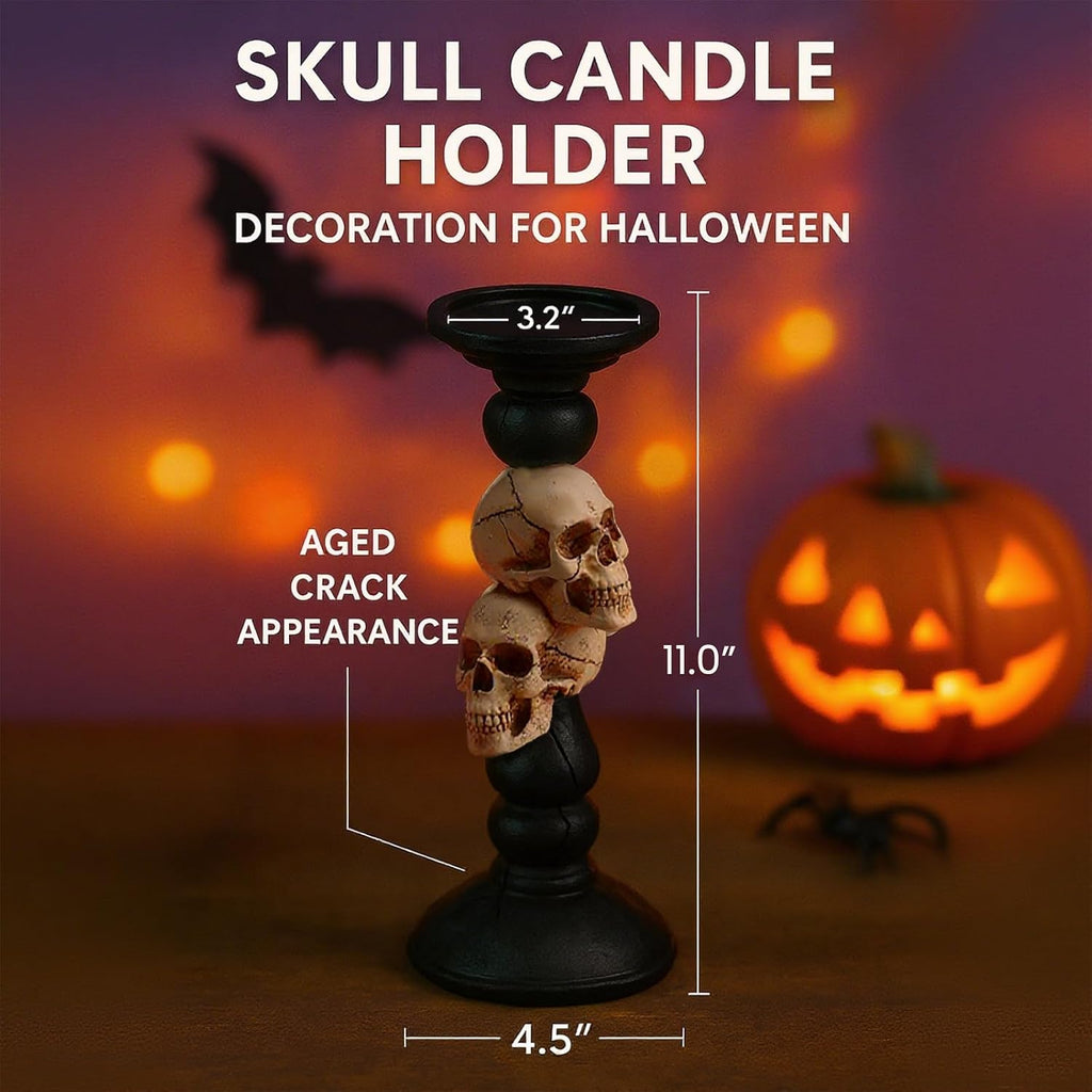 Skull Pillar Candle Holder