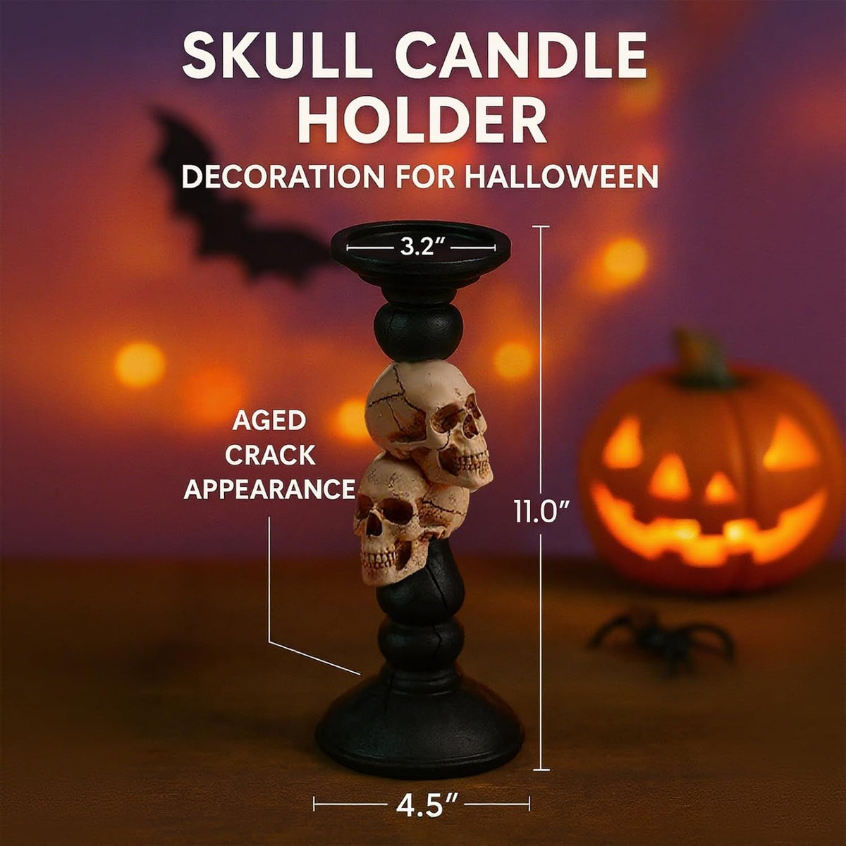 Skull Pillar Candle Holder