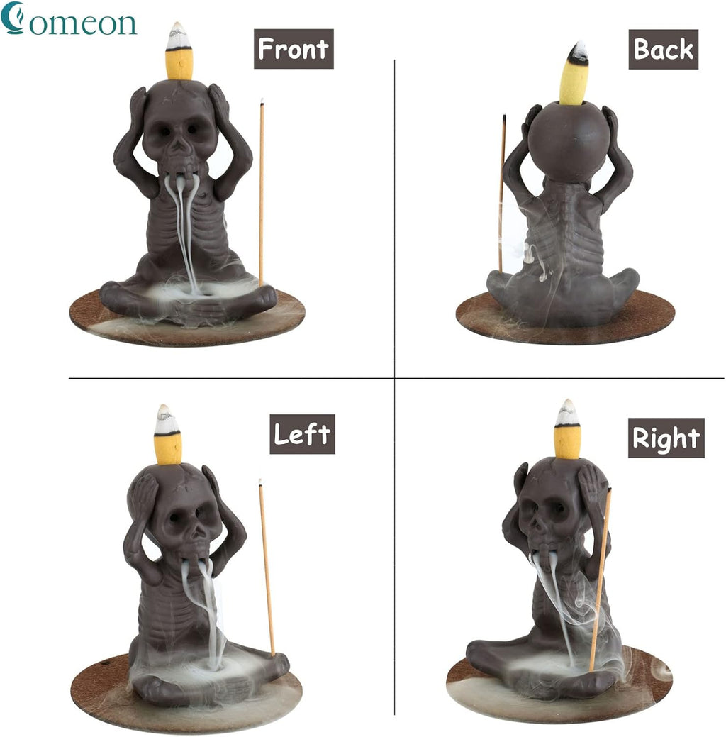 Skull Backflow Incense Burner - Ceramic