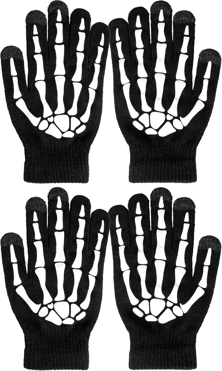 Skeleton Bone Gloves, 2 Pairs