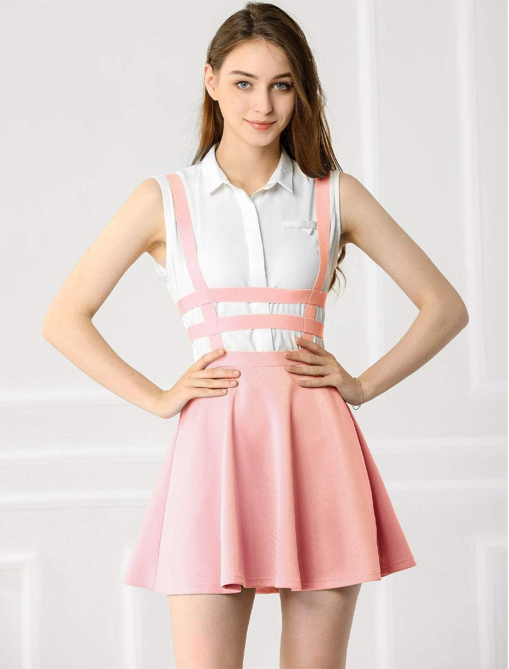 Gothic Pleated Suspender Skirt