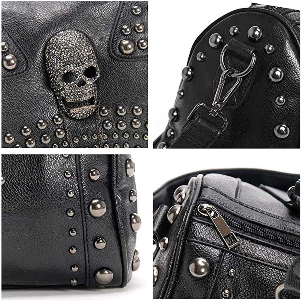 Gothic Skull Rivet Tote Satchel Bag