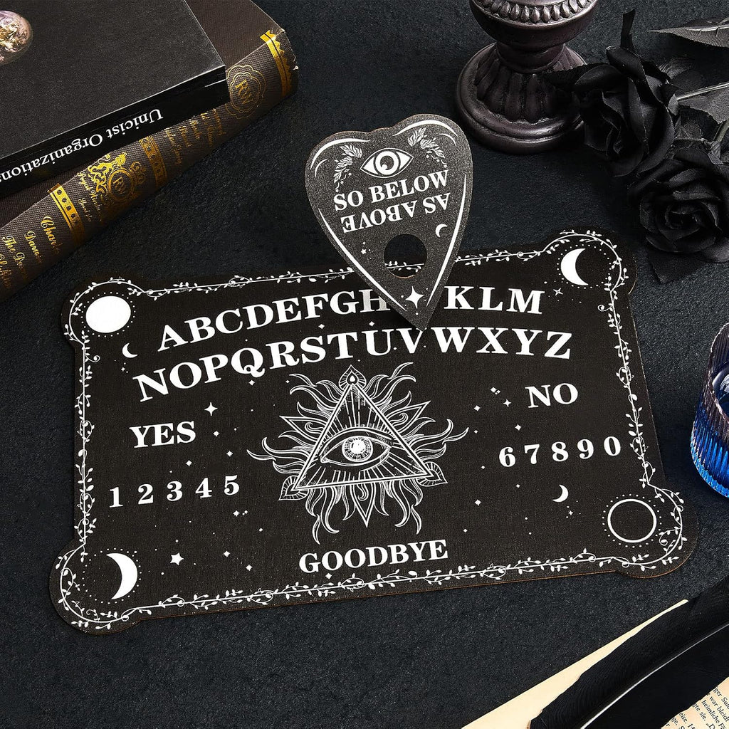 Black Wooden Spirit Talking Board with Planchette