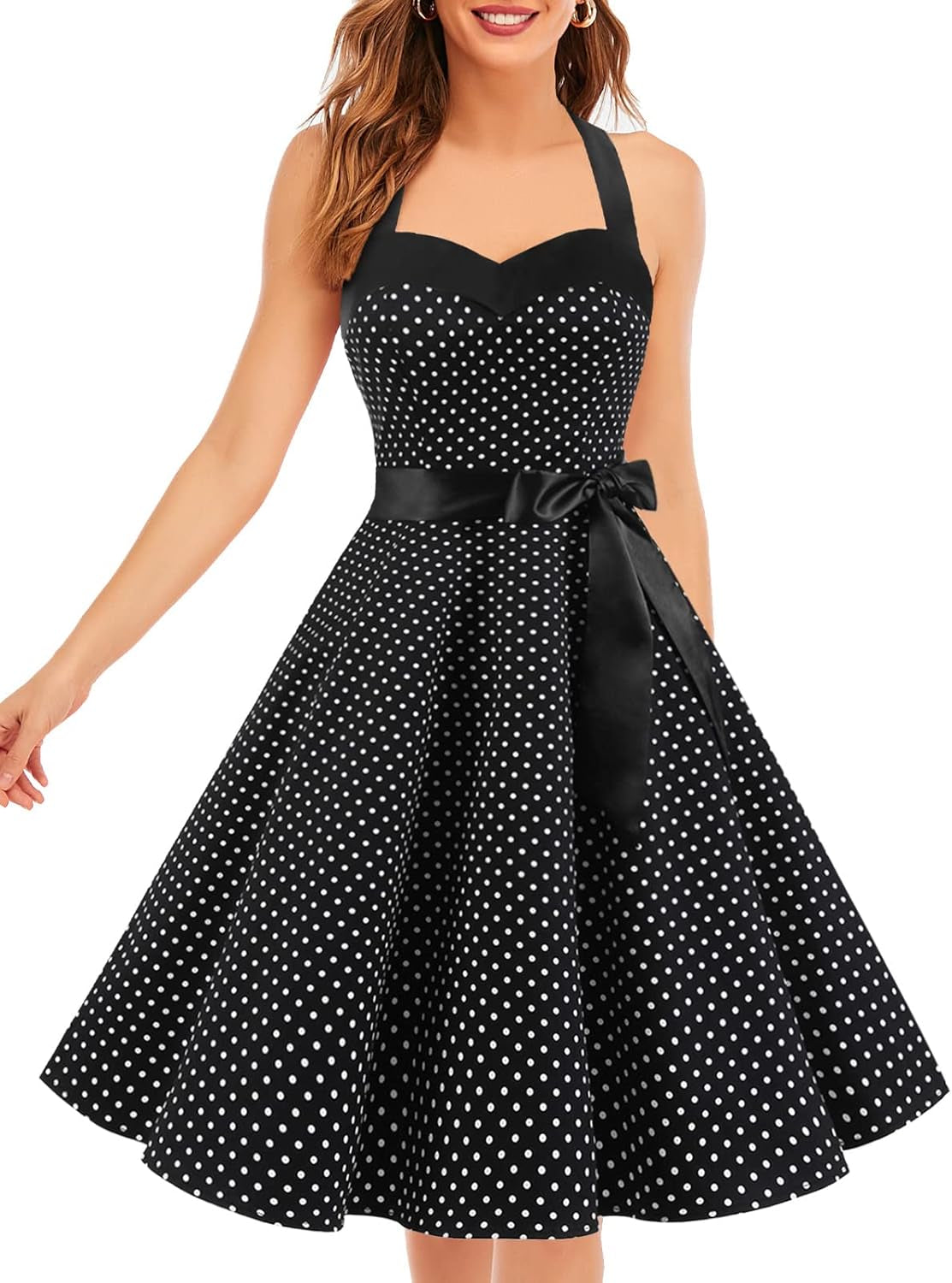 1950S Rockabilly Halter Cocktail Dress
