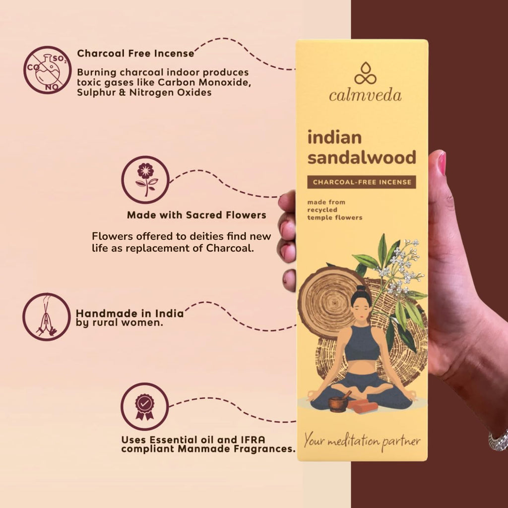 Indian Sandalwood Incense Sticks, 80 Pack
