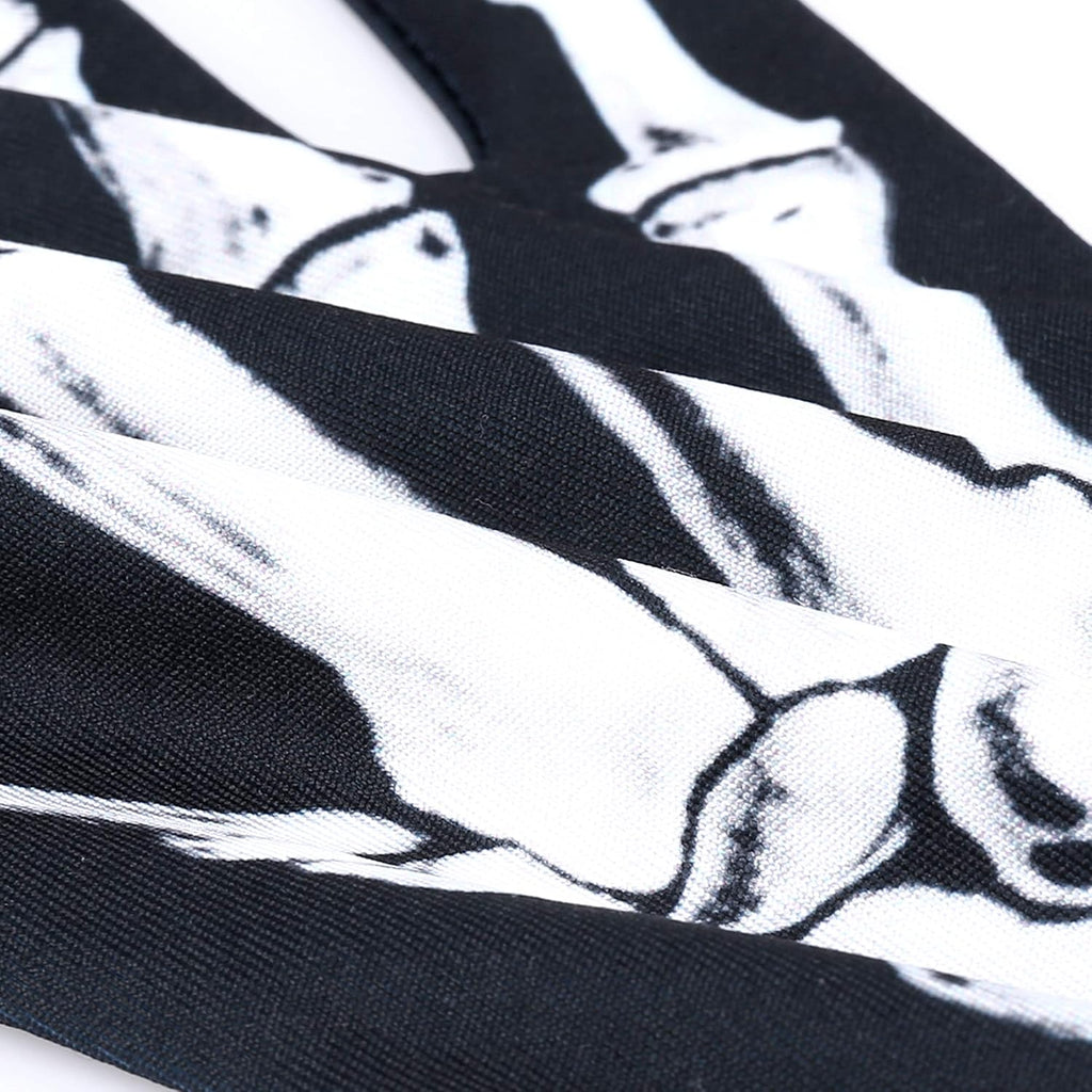 Long Skeleton Bone Gloves, Full Finger