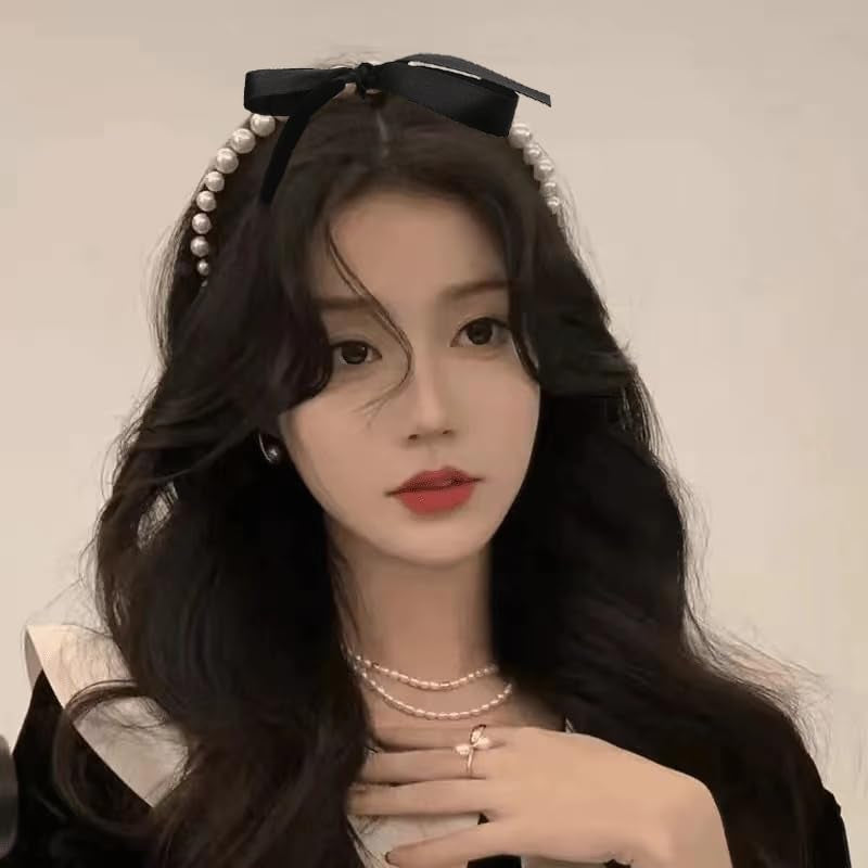 Black Pearl Bow Headband