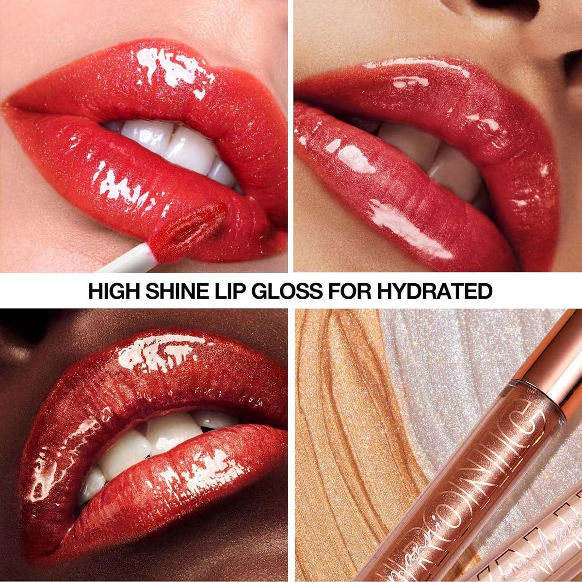 Cherry Red Glitter Lip Gloss and Plumper