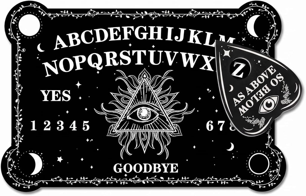 Black Wooden Spirit Talking Board with Planchette