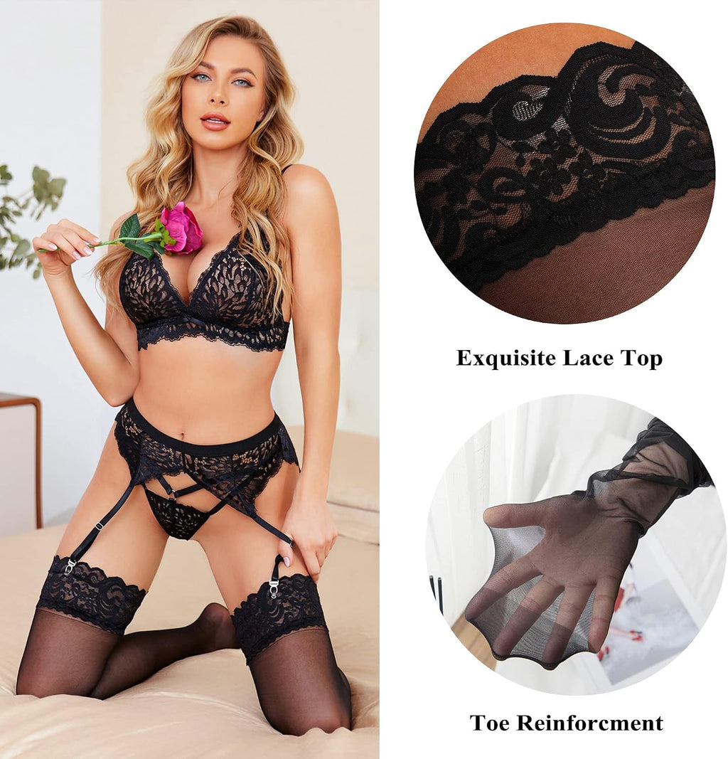 Lace-Top Thigh High Stockings