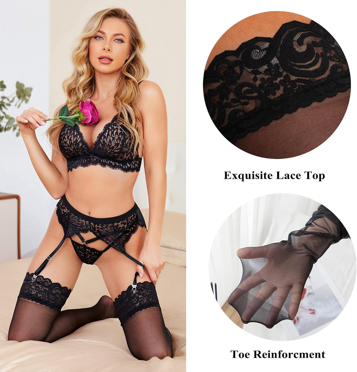 Lace-Top Thigh High Stockings