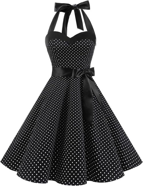 1950S Rockabilly Halter Cocktail Dress