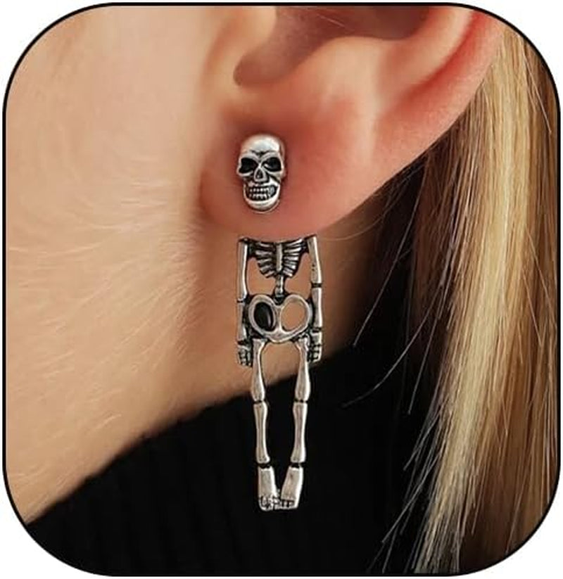 Skull Stud Earrings - Silver