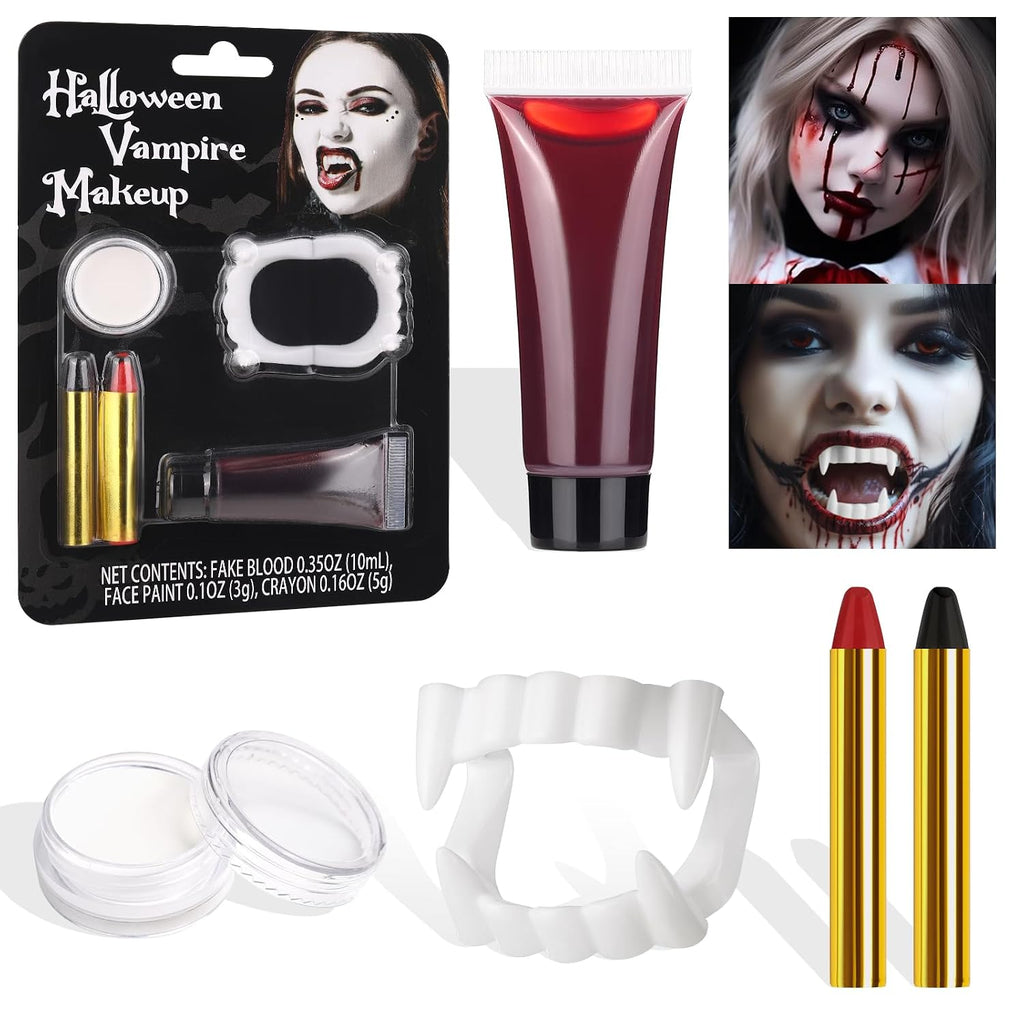 Vampire Makeup Kit with Fake Blood and Teeth