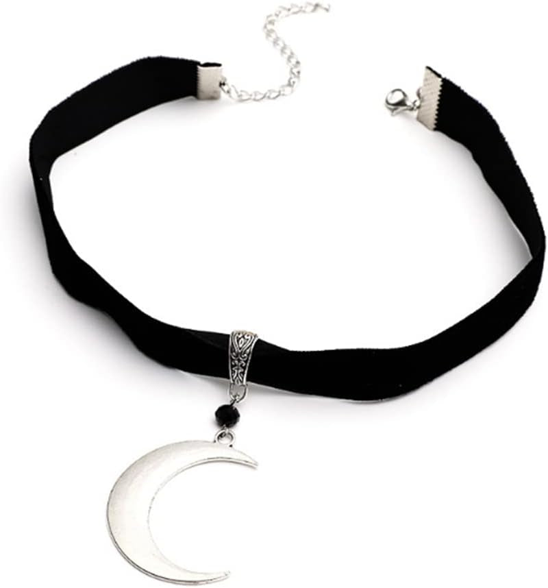 Dark Moon Choker Necklace - Black