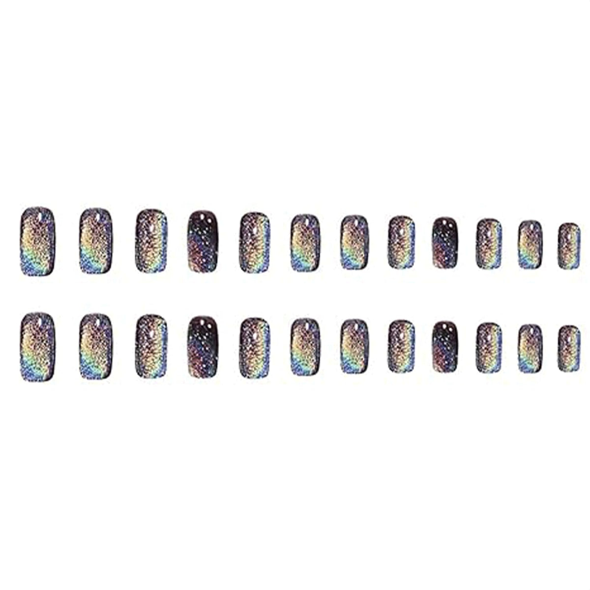 Black Glitter Short Square Press-On Nails