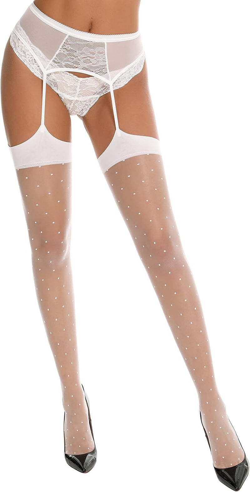 Lace Garter Belt & Stockings Set